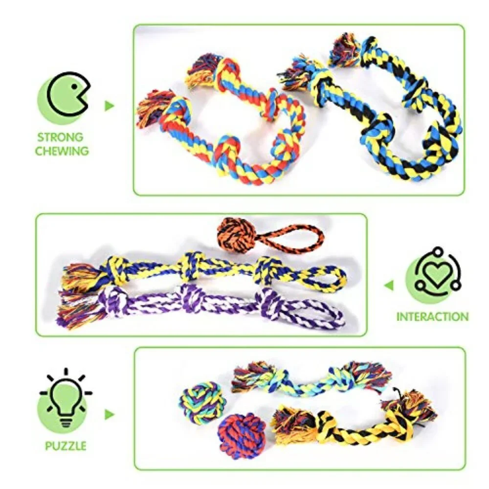 Indestructible Dog Rope Toys Heavy Duty Aggressive Chewers Large Breed Set